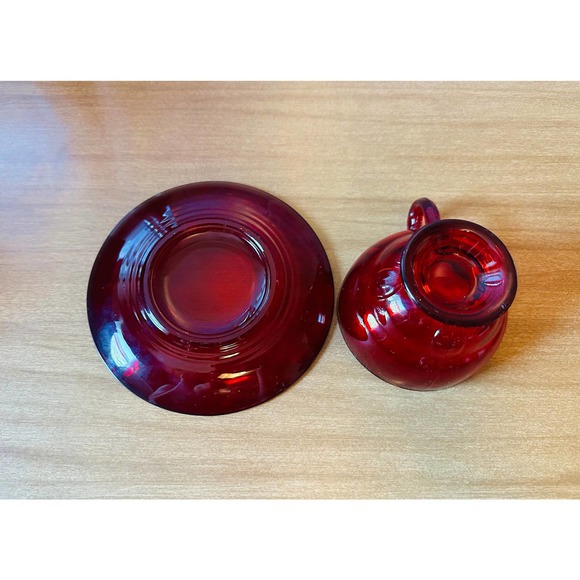 Vintage moon drops Ruby by New Martinsville tea cup and saucer set - Picture 8 of 10